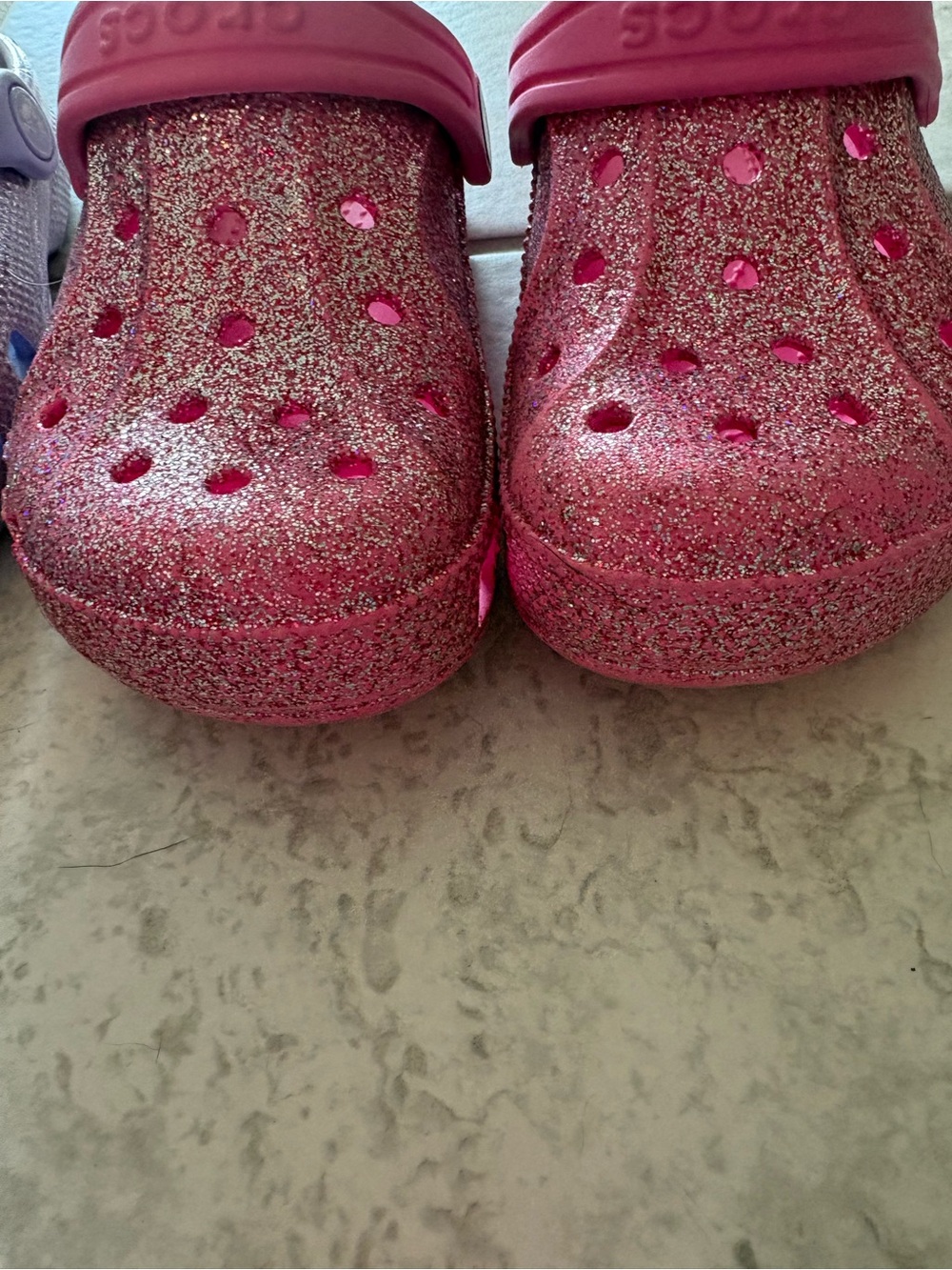 CROCS Kids Glitter Clog in Hot Pink - Picture 2 of 3